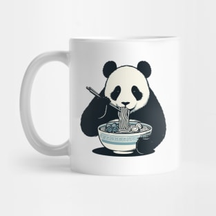 Panda Eating Ramen Retro Mug